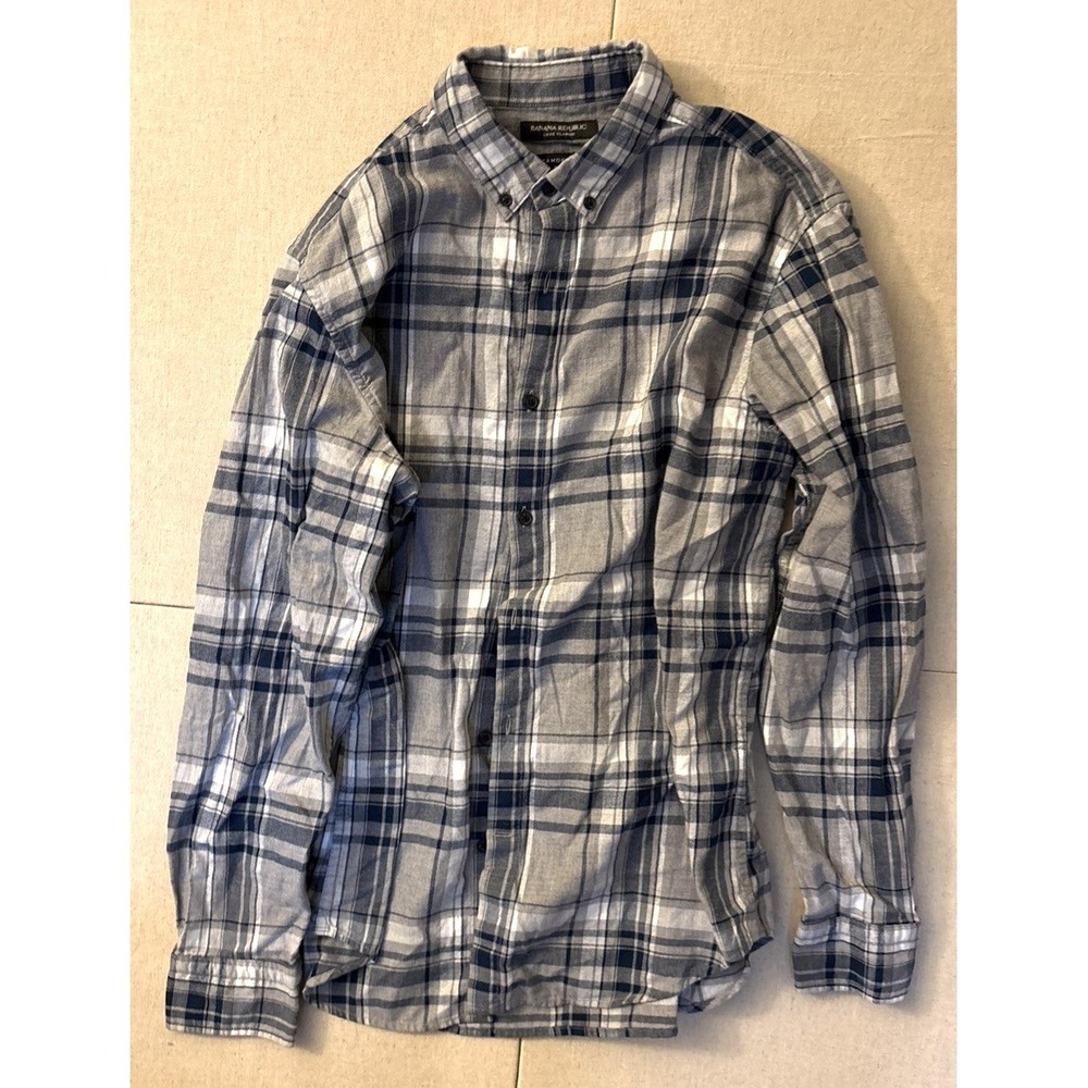 Banana Republic Men's Flannel Medium Long Sleeve Shirt